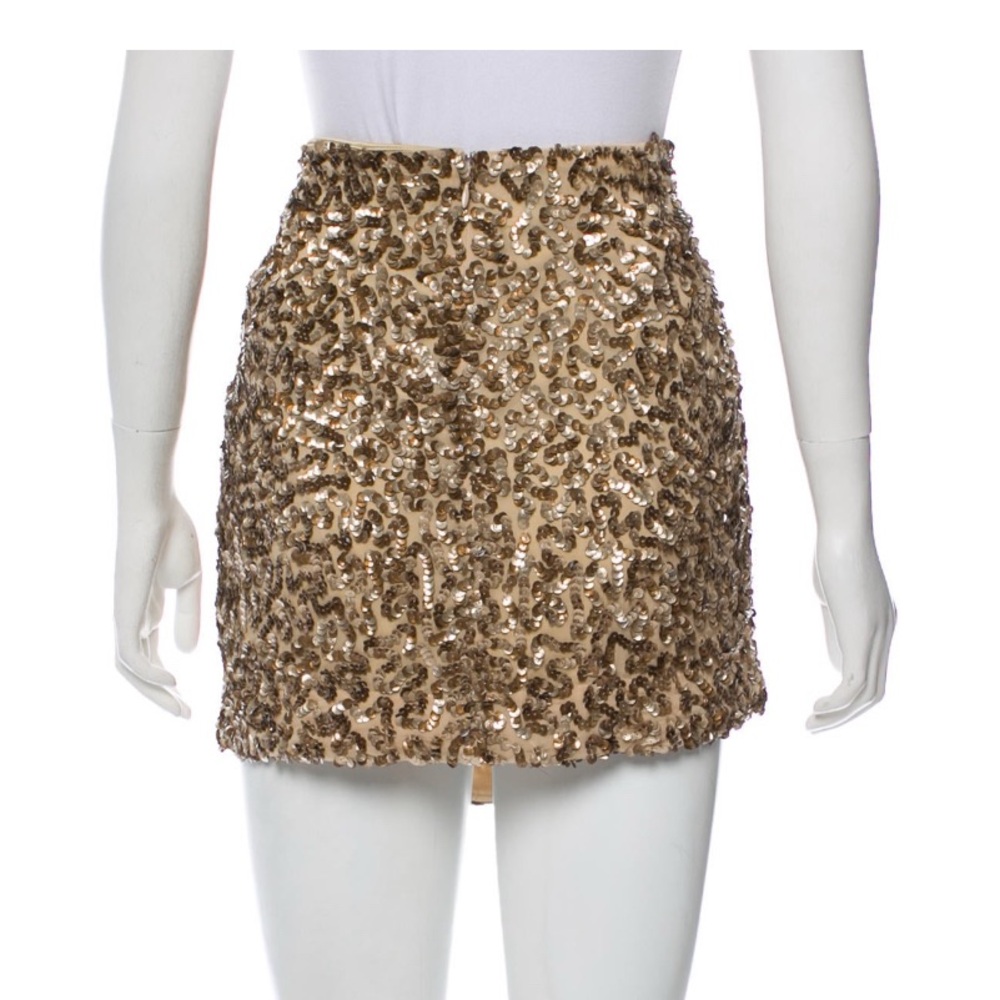 Vince Gold Sequin Mini Skirt